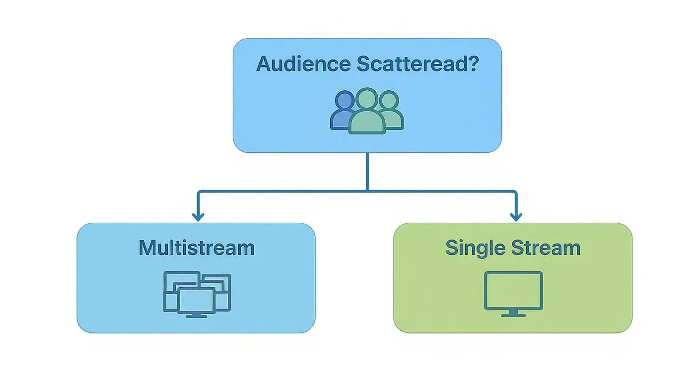 Infographic about stream to multiple platforms